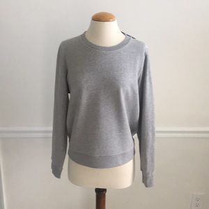 J Crew NWT Sm Mixed Media Gray Top w/cotton back